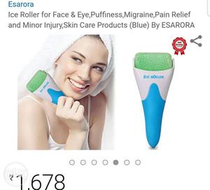White And Blue Esarora Ice Roller For Face