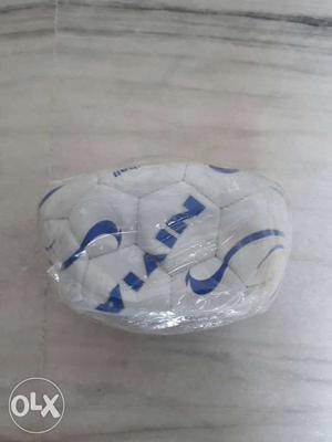 White And Blue Nivia Soccer Ball In Pack