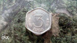 old 3 paise silver coin