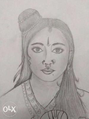Beauty of traditional lady on A4