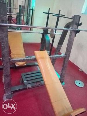 Brown And Black Bench Press With Barbell