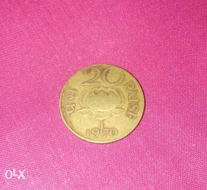 Gold 20 Paise  Coin