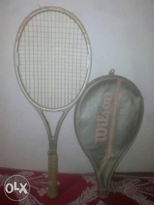 Gray And Brown Wilson Tennis Racket With Case