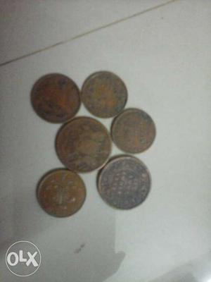 Indian 5 copper coins of 19 th century