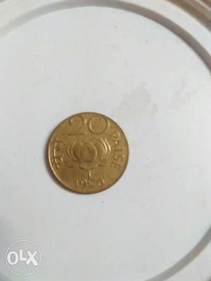 Old coin 20 paise