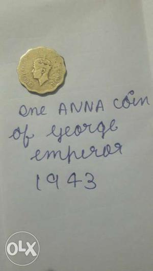 Old coin of 1 Anna of 