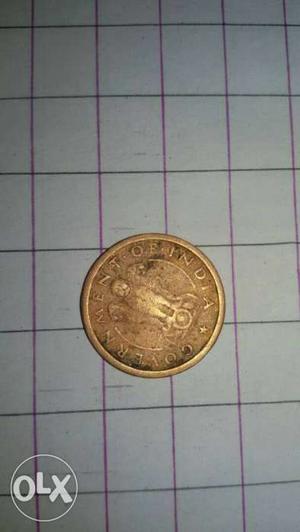 Old indian coin One Paisa 