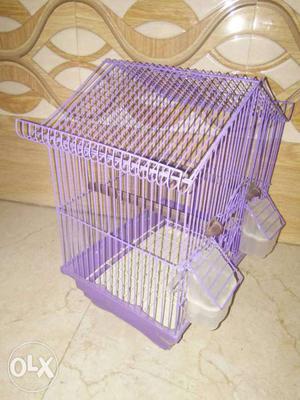 Purple Steel Framed Bird Cage