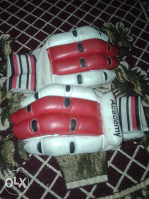 Red And White Academy Gloves