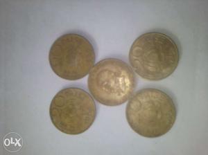 Round Five Gold Coins