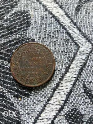 Round One Quarter Anna India  Coin