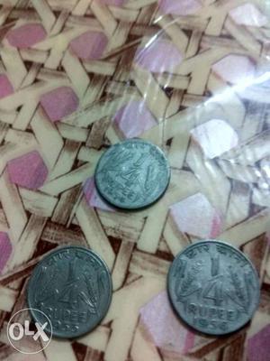 Round Three Gray Coins