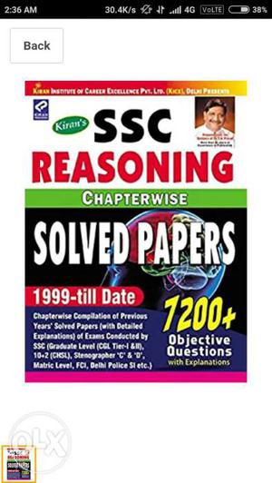 SSC Reasoning Book Kirans chapterwise +