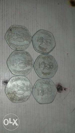 Six Silver India Coins