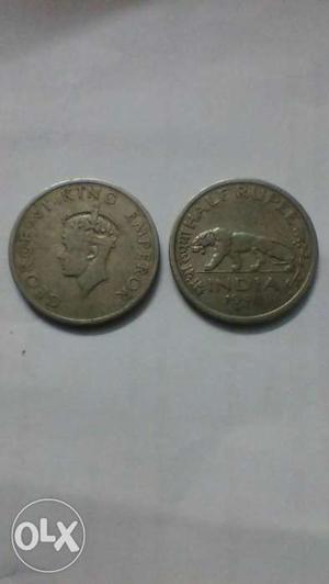 Two Round Indian Coins