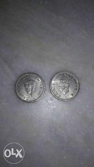 Two Silver George King Emperor Coins