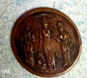 Vintage Round Brown Coin