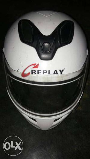 White And Black CReplay Full Face Helmet