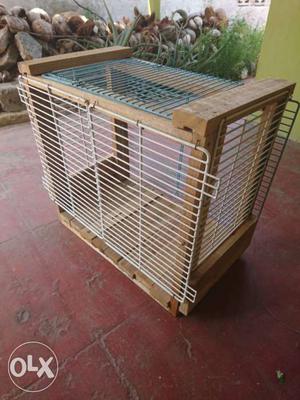 White And Brown Pet Cage