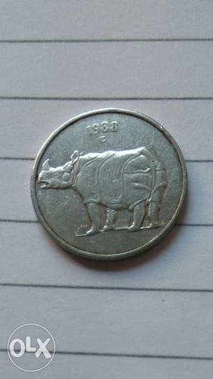 25 paise old coin of  of 'c' mint mark
