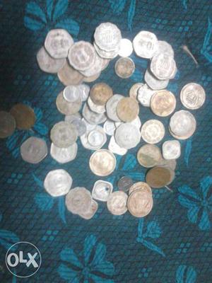 64 old coins many different types of coin had