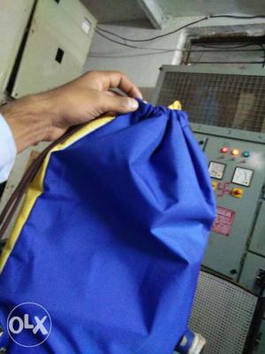 Blue And Yellow Drawstring Bag