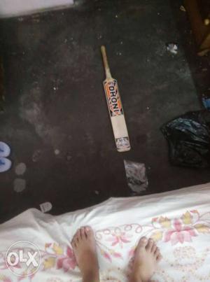 Brown, White, And Black Dhoni Cricket Bat