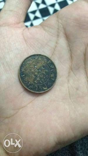 Copper Indian Anna Coin made by Indian government in 