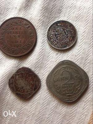 Four British Indian Coins