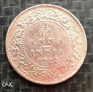 Gold Indian Anna Round Coin