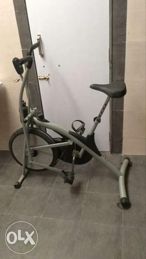 Gray And Blac Stationary Bicycle