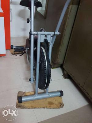 Gray And Black Stationary Bicycle