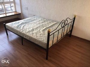 Imported Black Metal Bed With king size Mattress