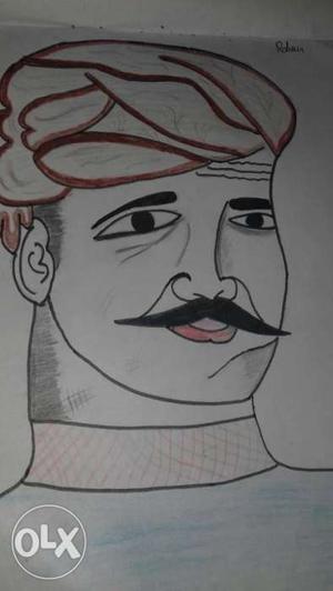 Man With Mustache Sketch