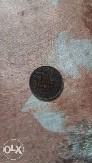 One-quarter India Anna Coin 