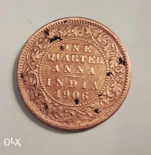 One quarter indian anna 111 year old coin