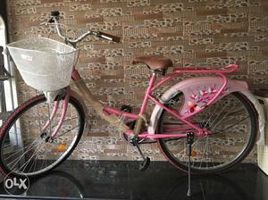 Pink Step Through Bicycke