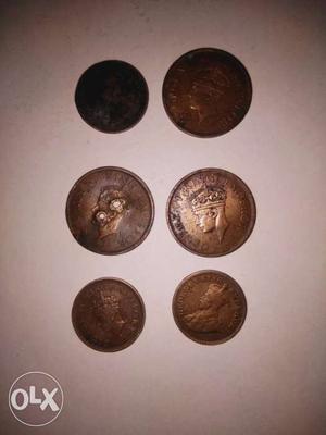 Round Six Copper Coins