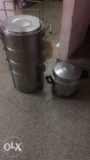 Steel tiffin with 15 litres presure cooker