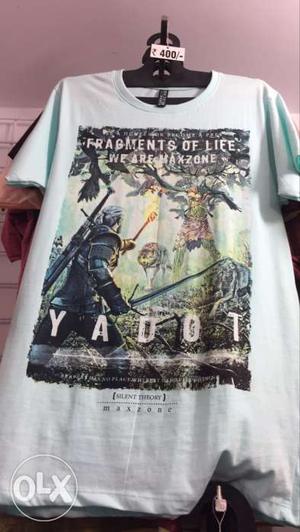 White And Black Fragments Of Life Yadot Printed T-shrit