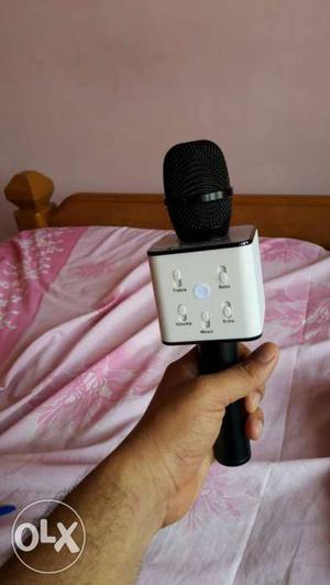 White And Blue Bluetooth Microphone