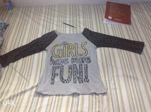 3/4 sleeve, girls have more fun tshirt from