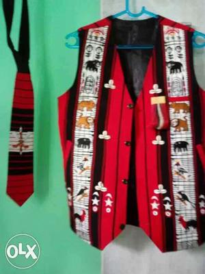 Ao Naga Traditional Warrior Waist Coat And Neck