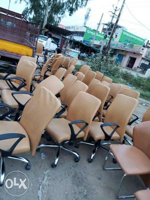 Beige And Black Rolling Chairs