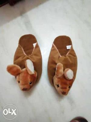 Brown Rabbit Slippers