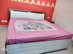 Designer Double box Bed with two side tables and
