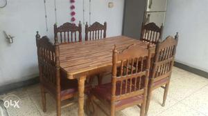 Dining table with six chairs