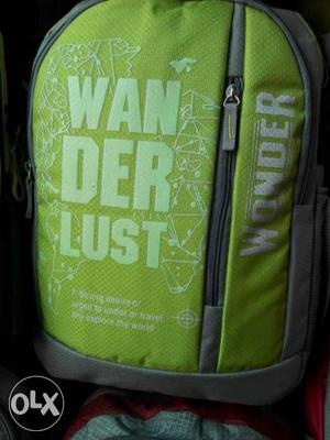 Green And Grey Wanderlust Backpack