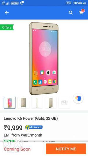 I want to sell new sealed Lenovo k6 power (gold) or