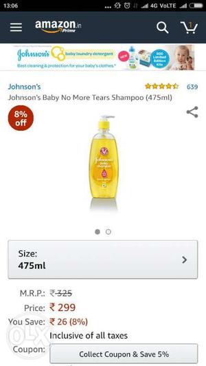 Johnson's Baby No More Tears Shampoo